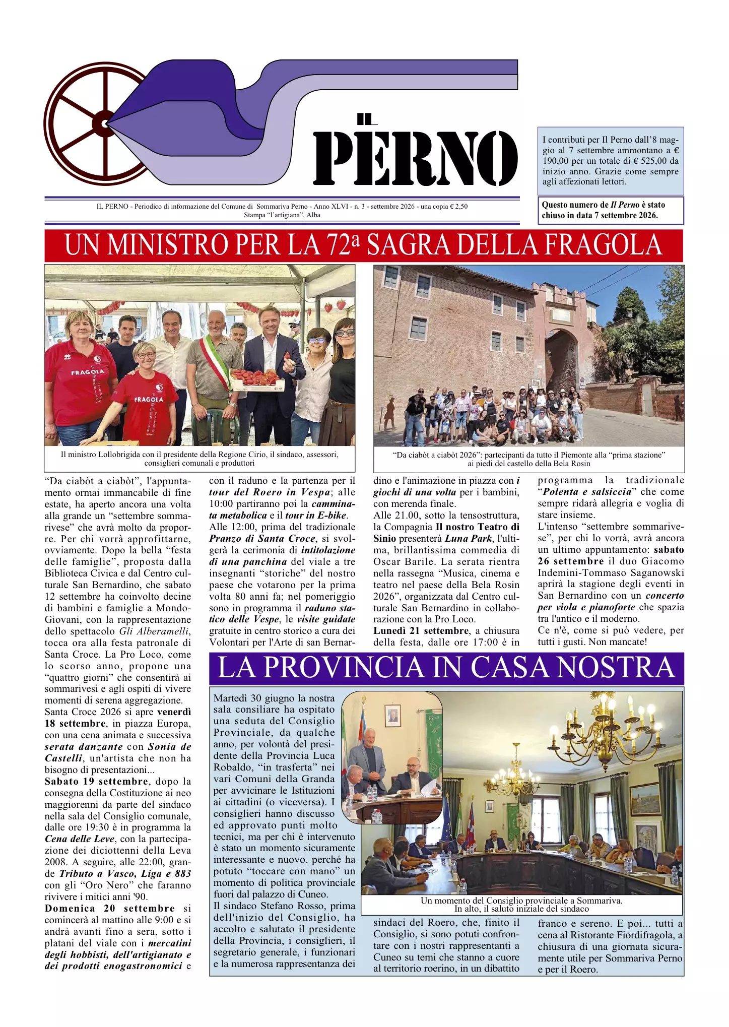 La prima pagine de Il Perno 3.2026